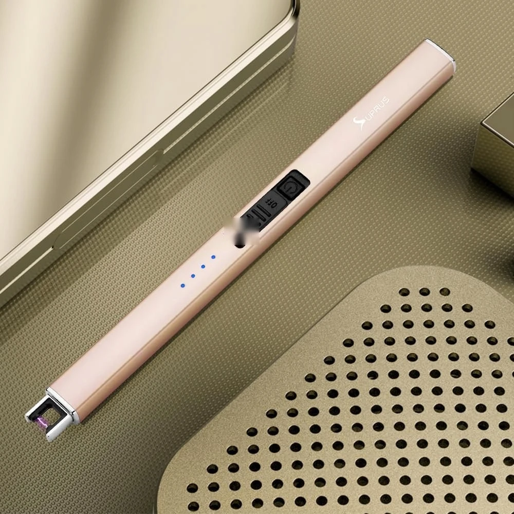ELEKTRINIS žiebtuvėlis LANKAS BEDEGIS USB METAL AUKSAS