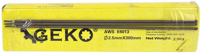 Elektrodai suvirinimo plienui 2,5x300 mm 2,5kg rožiniai AWS E6013 GEKO G74200