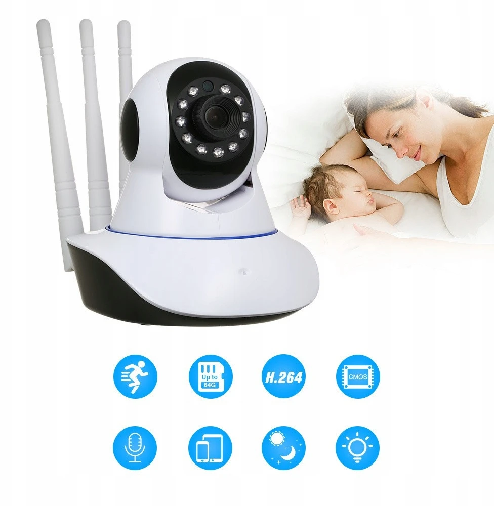 ELEKTRONINĖ AUKLĖS IŠMANIOS KAMEROS TELEFONUI WiFi 1080P STEBĖJIMAS