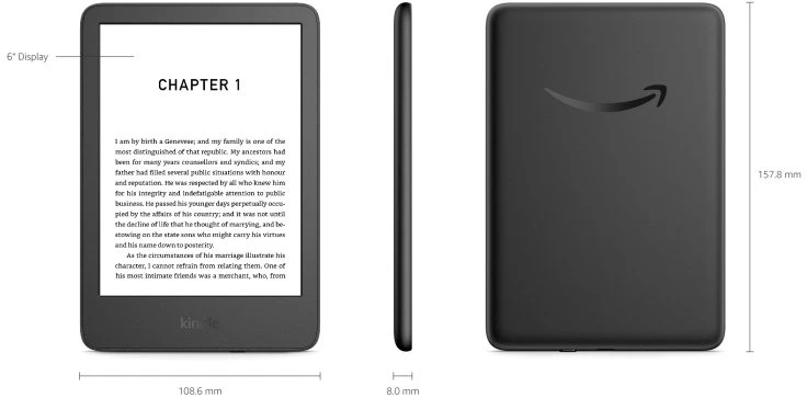 Amazon Kindle 11 el. knygų skaitytuvas 6 colių be reklamų 16 GB Juodas