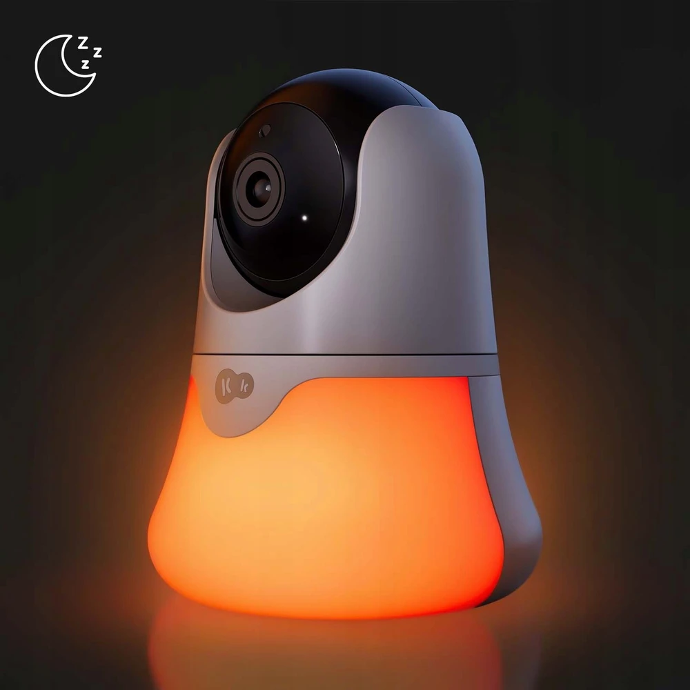 Elektroninė kūdikio stebėjimo kamera su naktine lempute Kinderkraft Niteeye Glow, balta