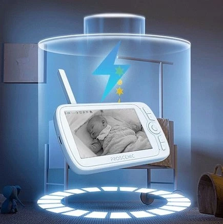 Elektroninis kūdikių monitorius PROSCENIC BM300 LCD 5.0 ​​​​temperatūrinio sukimosi funkcija