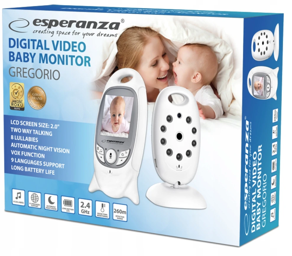 ELEKTRONINIS NANNY ESPERANZA GREGORIO LCD 2,0 colių tiesioginis nakties režimas