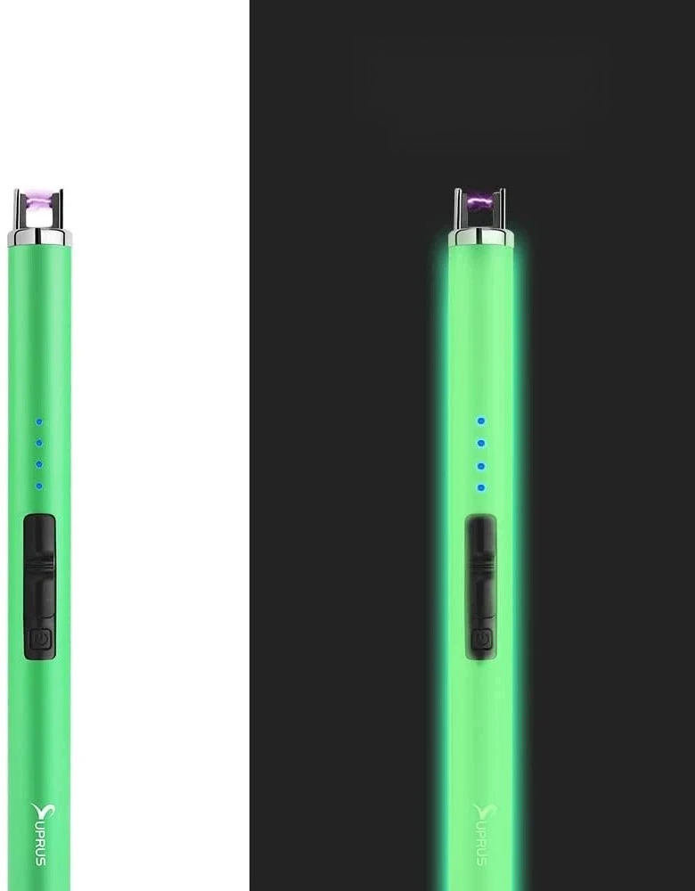 ELEKTRONINIS PLAZMINIS ŽIEBUTUVAS, BE BUTANO, USB, VĖJAS, ŽALIAS