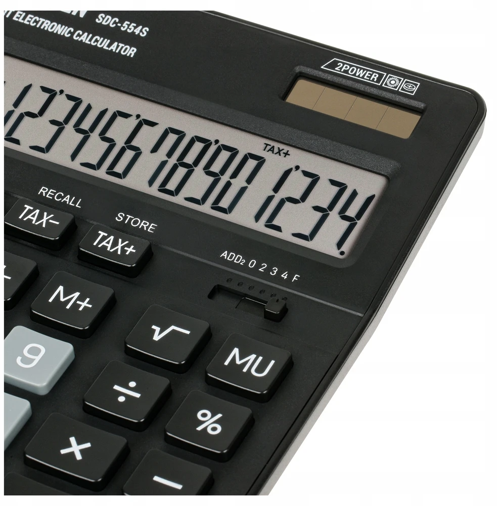 Eleven Calculator SDC554S skaičiuotuvas juodas tabletop 14 places dual power supply