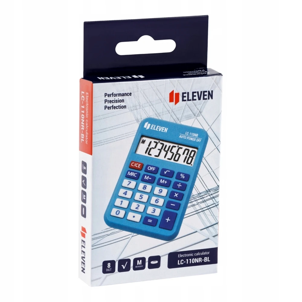 Eleven Lc110nr-bl nešiojamas skaičiuotuvas, mėlynas