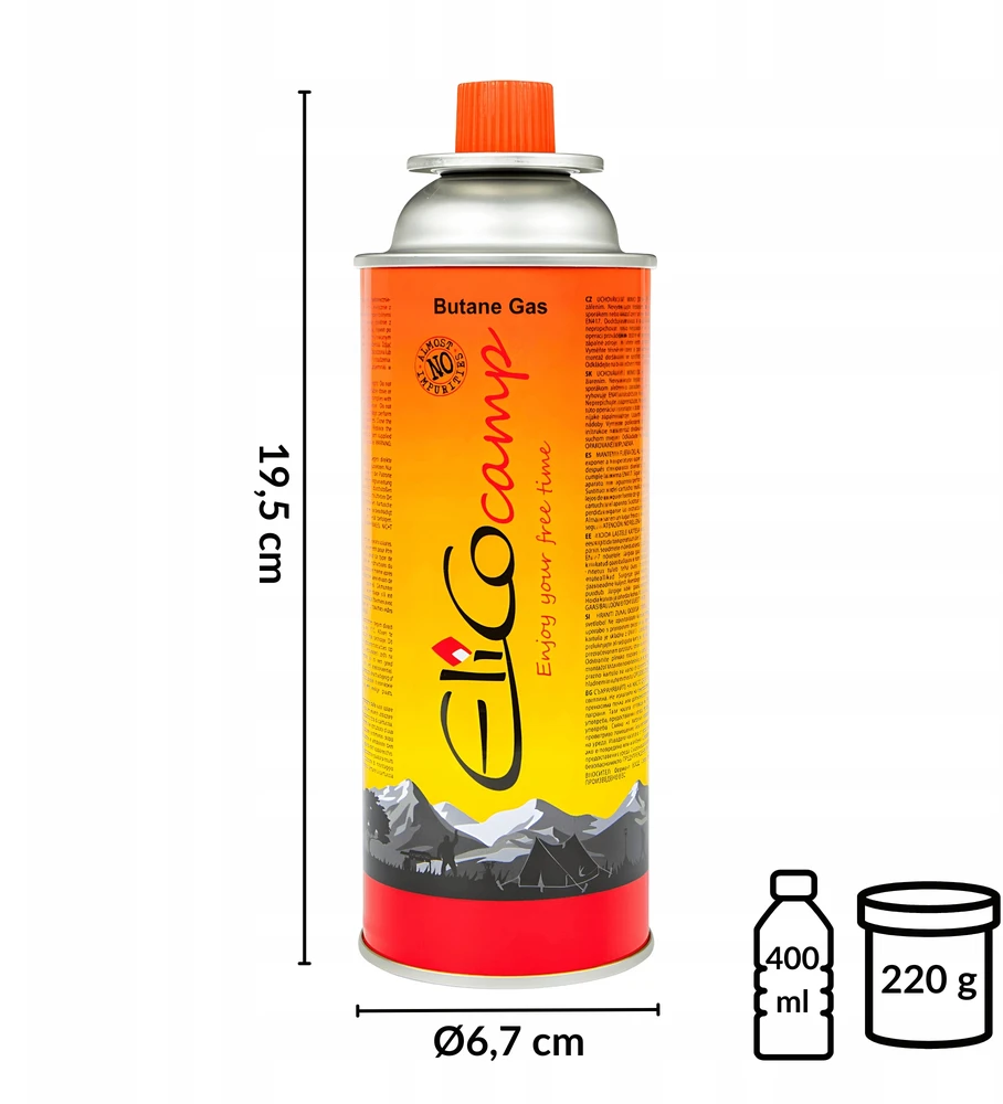Elico DUJOS TOURIST COOKER BURNER CARTRIDGE x6 cartridge camping 220g 400ml