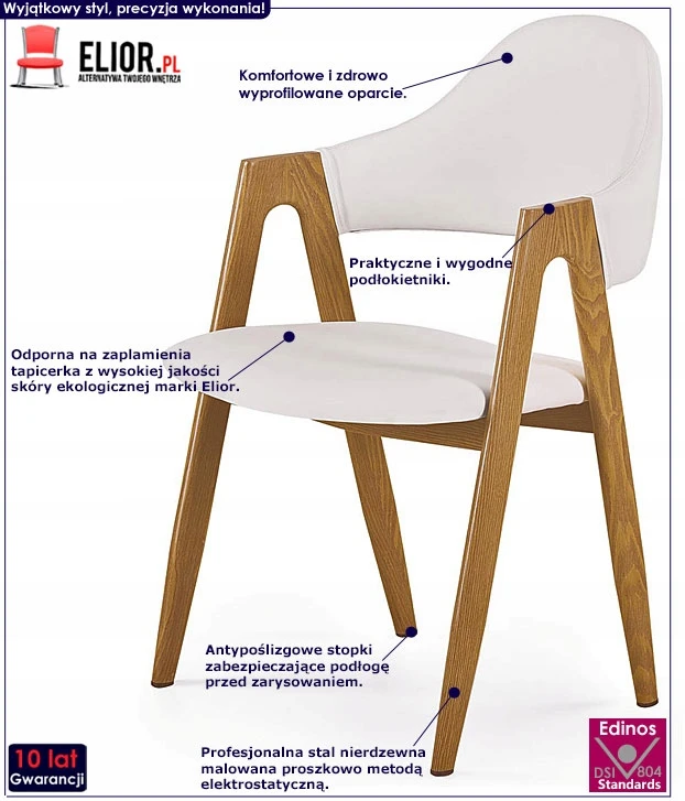 Elior MODERNI BALTOS KĖDĖS VIRTUVEI, VALGOMUI, SVETAINEI
