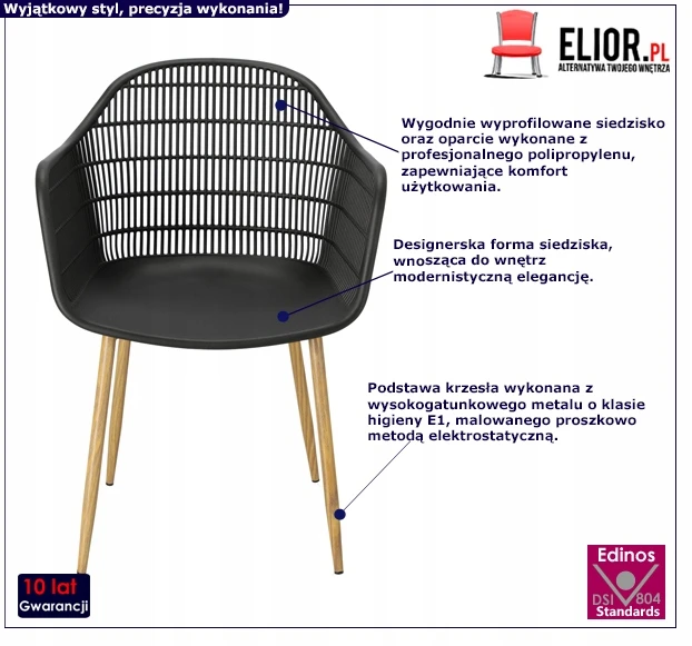 Elior PATOGI JUODA ATRATINĖ KĖDĖ = SVETAINEI