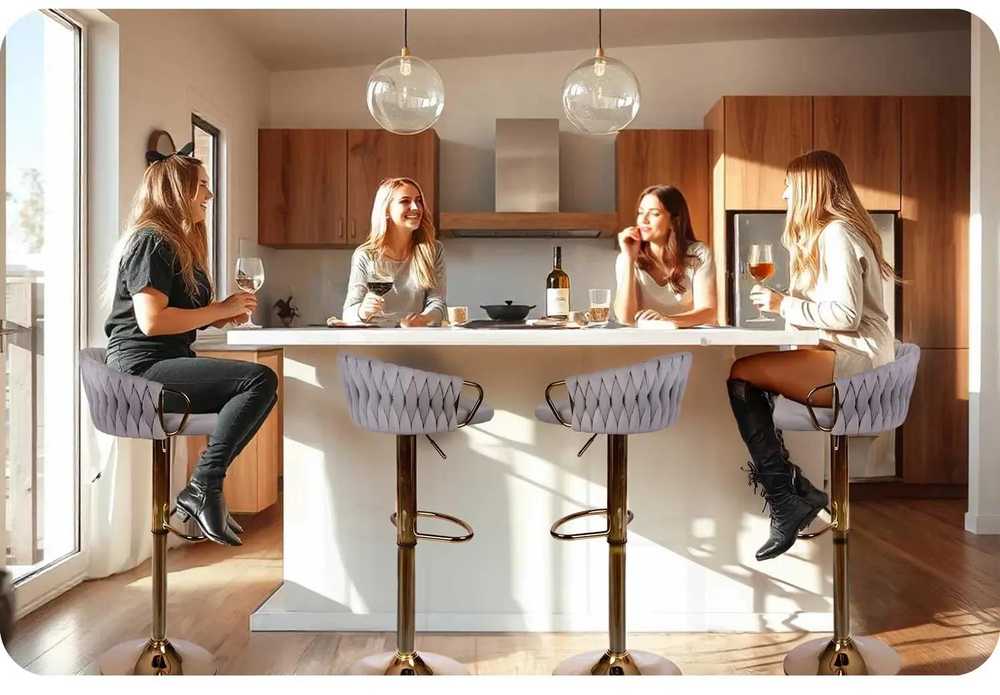 Sofotel „Elissian Sofa“ baro kėdė su atlošu, pilka su auksiniu pagrindu
