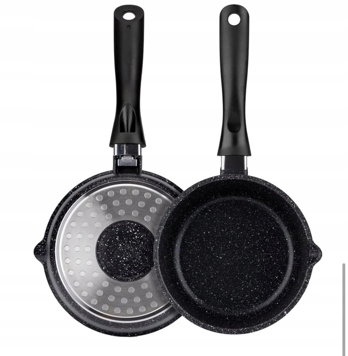 Elite Puodas, keraminis GRANITINIS puodas, mažas, dangtelis, rankena, 16 CM. 1,3 metų