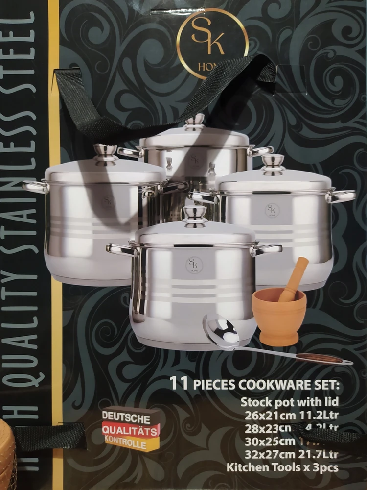 Elitehoff Didelis nerūdijančio plieno puodas 11,2l, 26x21cm, indukcija, dujos