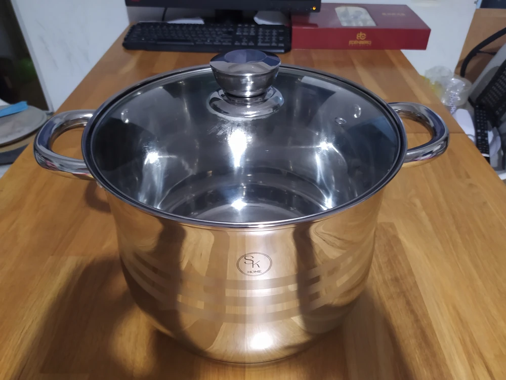 Elitehoff Didelis nerūdijančio plieno puodas 11,2l, 26x21cm, indukcija, dujos