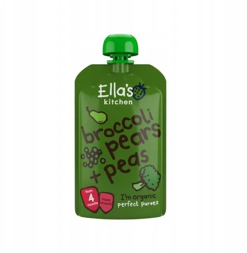 Ella's Kitchen BIO kriaušių, žirnių ir brokolių putėsiai, 120 g