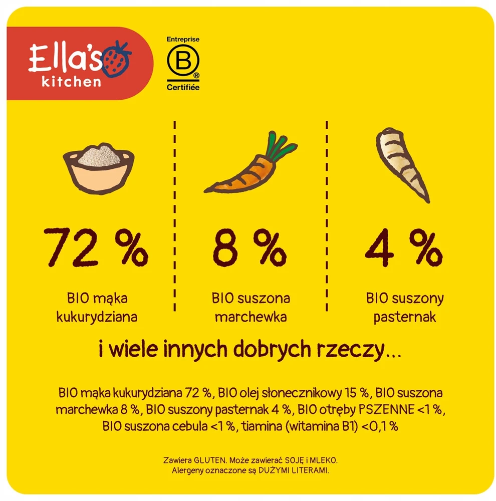 ELLA'S KITCHEN BIO MORKOS IR PASTRANOKŲ TRAPSLAI NUO 6 MĖNESIŲ VIRŠ 20G