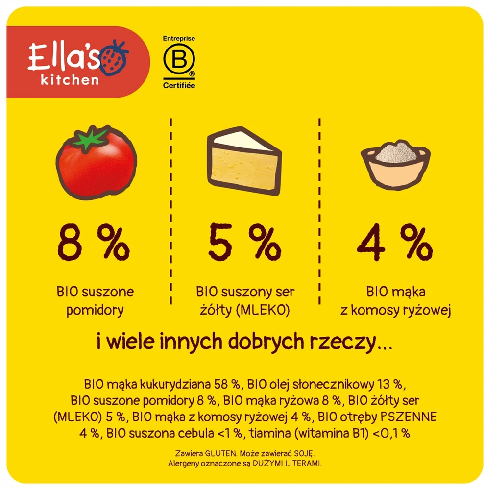 ELLA'S KITCHEN BIO TRAŠKIEJI UOKLIAI SU SŪRIU IR POMOMORIAIS NUO 10 MĖNESIŲ VIRŠ 20G