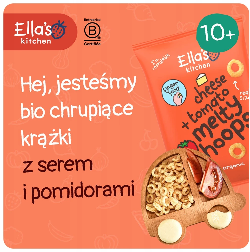 ELLA'S KITCHEN BIO TRAŠKIEJI UOKLIAI SU SŪRIU IR POMOMORIAIS NUO 10 MĖNESIŲ VIRŠ 20G