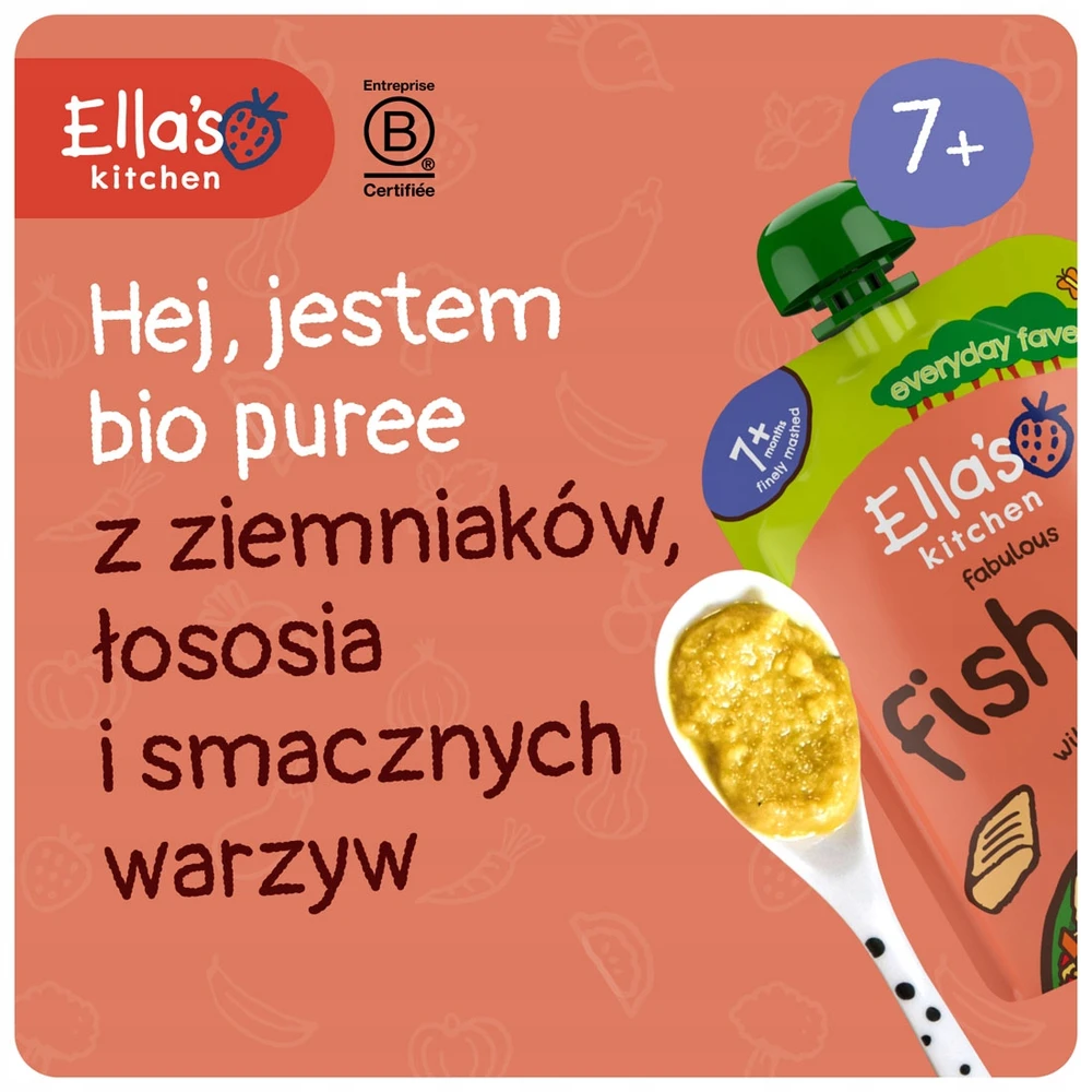 ELLA'S KITCHEN BIO VAKARIENĖ LAŠIŠA SU DARŽOVĖJOMIS NUO 7 MĖNESIŲ VIRŠ 130G