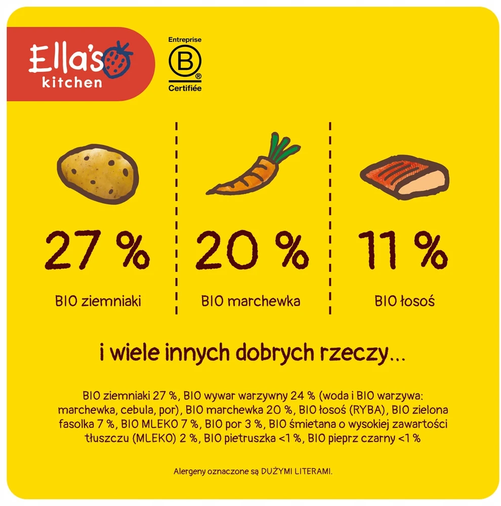 ELLA'S KITCHEN BIO VAKARIENĖ LAŠIŠA SU DARŽOVĖJOMIS NUO 7 MĖNESIŲ VIRŠ 130G