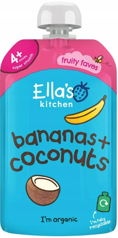 Ella's Kitchen ekologiškas bananų ir kokosų desertas nuo 4 mėnesių 130 g