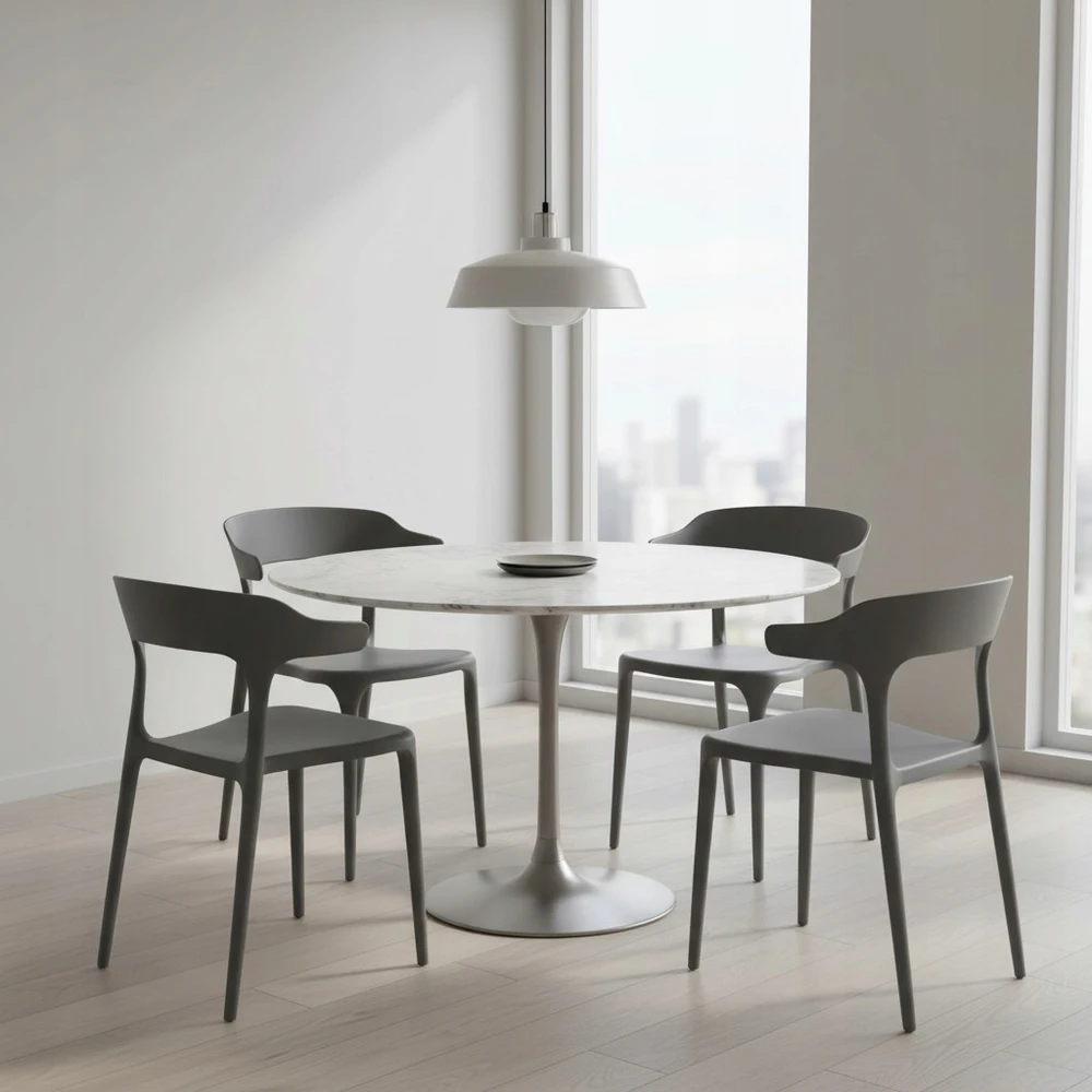 Elmeri Ažūrinė kėdė Gray Scandinavian Bistro Dining Room Hotel Home