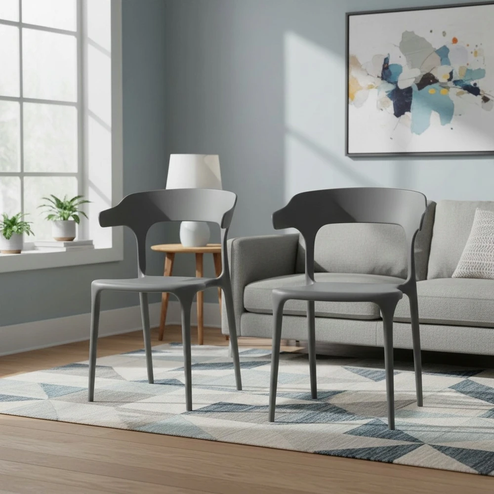Elmeri Ažūrinė kėdė Gray Scandinavian Bistro Dining Room Hotel Home