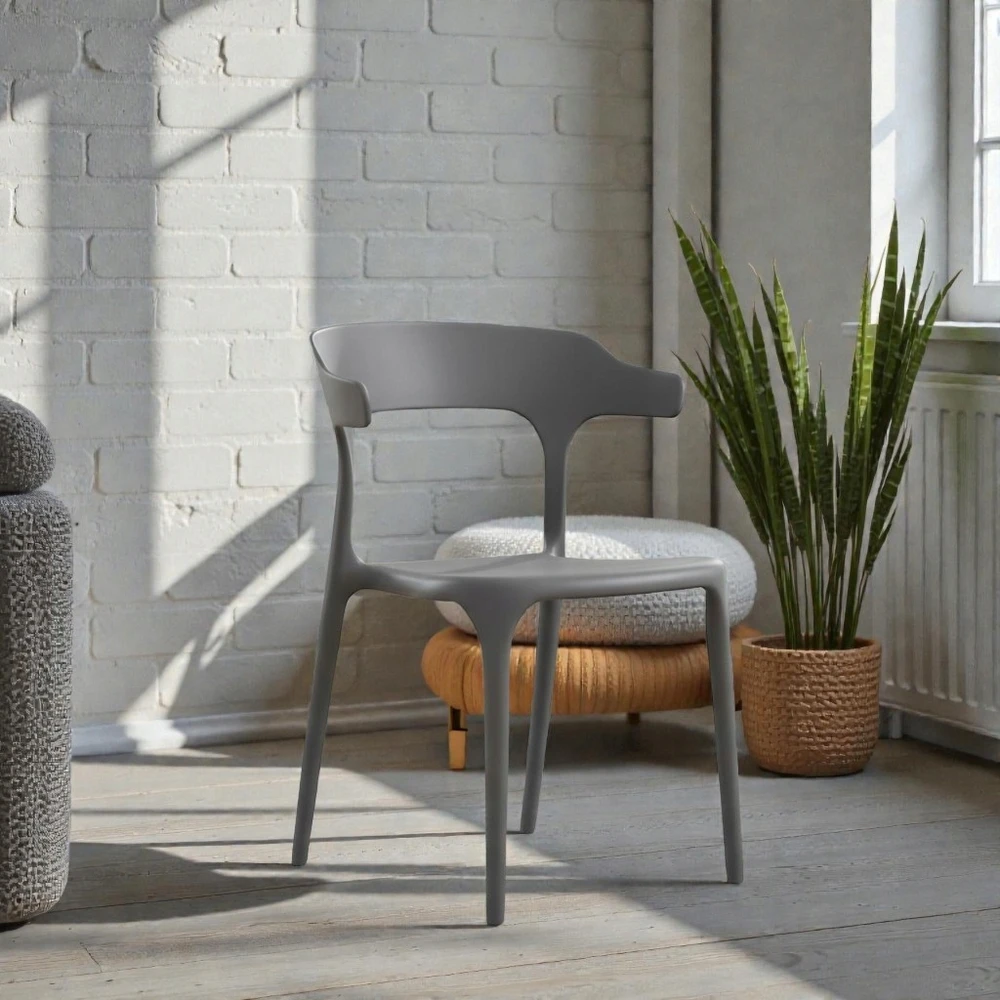 Elmeri Ažūrinė kėdė Gray Scandinavian Bistro Dining Room Hotel Home