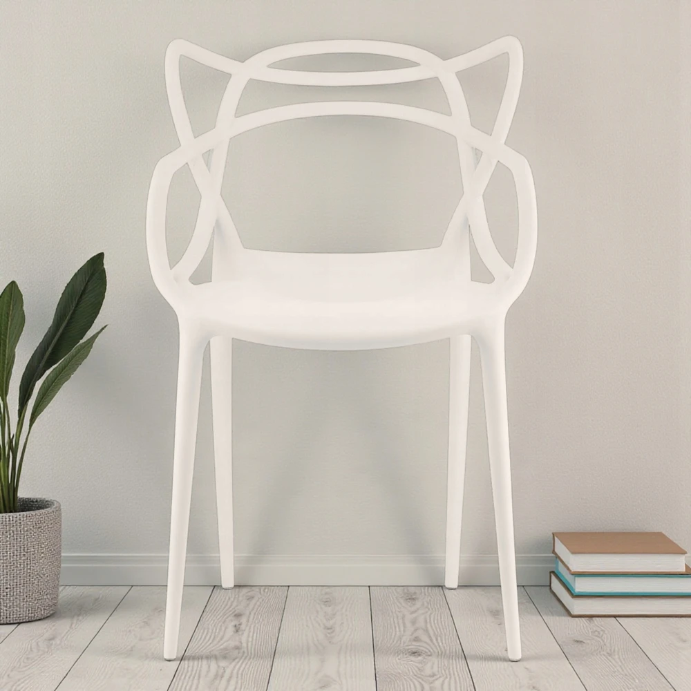 Elmeri LOFT Ecru ažūrinė kėdė. Modernus fotelio dizainas PREMIUM virtuvės svetainei