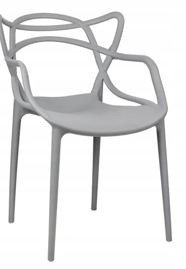 Elmeri LOFT Pilka ažūrinė kėdė, Modernus fotelio dizainas, PREMIUM Kitchen Living Room
