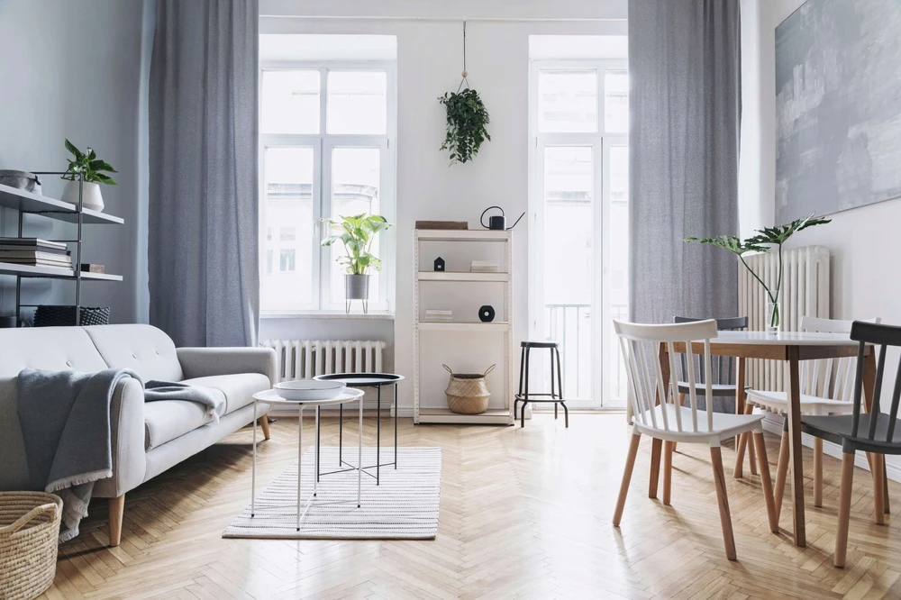 Elmeri Skandinaviško stiliaus kėdė, balto buko retro kojos, PREMIUM Kitchen Showroom