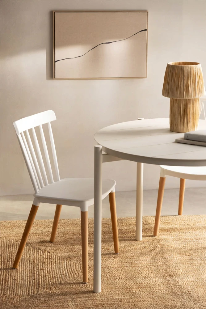 Elmeri Skandinaviško stiliaus kėdė, balto buko retro kojos, PREMIUM Kitchen Showroom