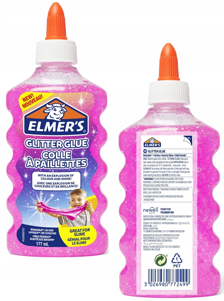 Elmer's Glitter Glue blizgantys klijai rožinė
