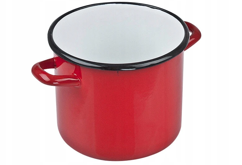 Elo-Pol tradicinis emaliuotas puodas, aukštas, 3,9l, raudonas
