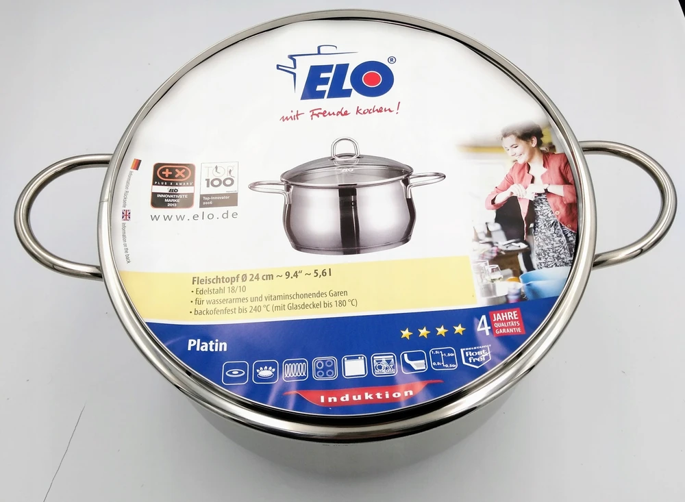 Elo puodas su dangčiu Platin, 5,6 l, 24 cm