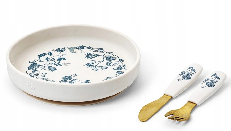 Elodie Details silikoninės lėkštutės ir stalo įrankių rinkinys Garden Leo Toile