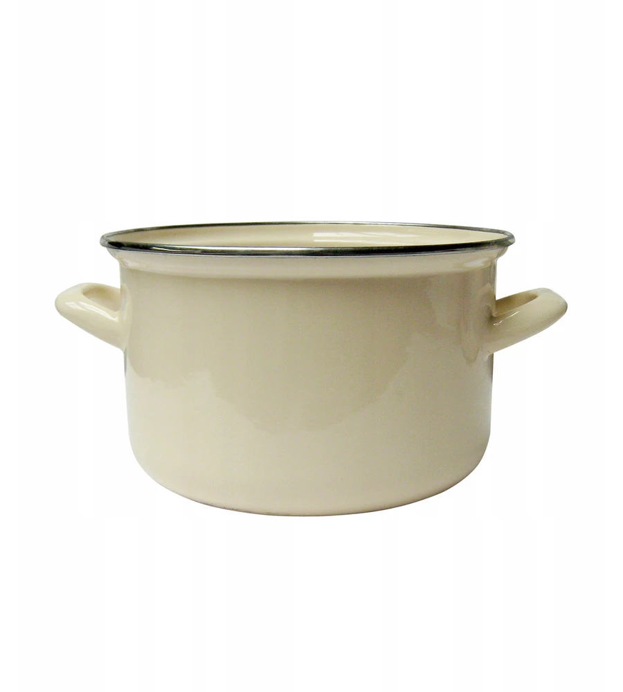 Emajlo Olkusz 35039 Emaliuotas puodas 18 cm 2,6 l grietinėlės EMALIA OLKUSZ