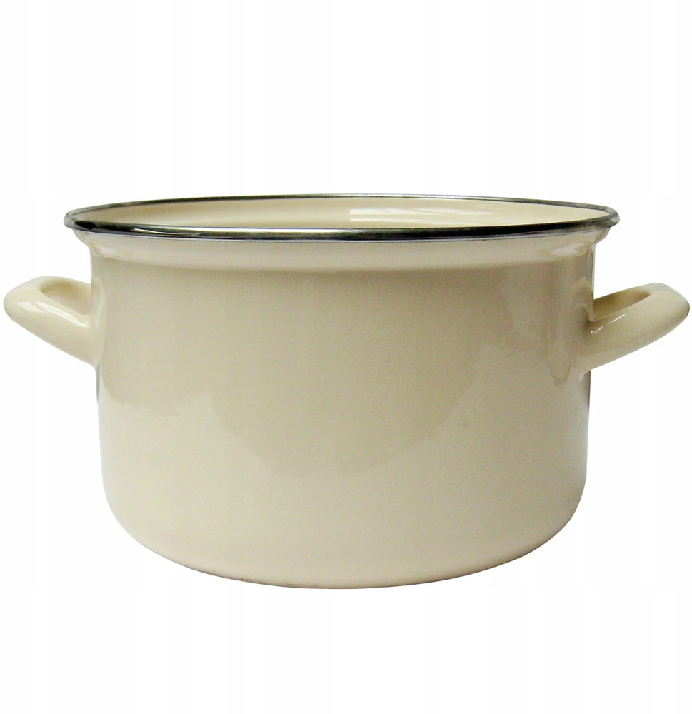 Emajlo Olkusz 35042 Emaliuotas puodas 24 cm 7 l kremas EMALIA OLKUSZ