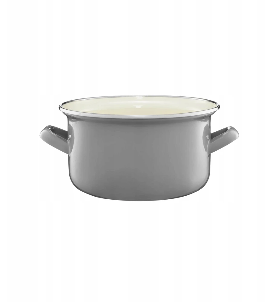 Emajlo Olkusz 35043 Emaliuotas puodas 14 cm 1,25 l pilkas EMALIA OLKUSZ