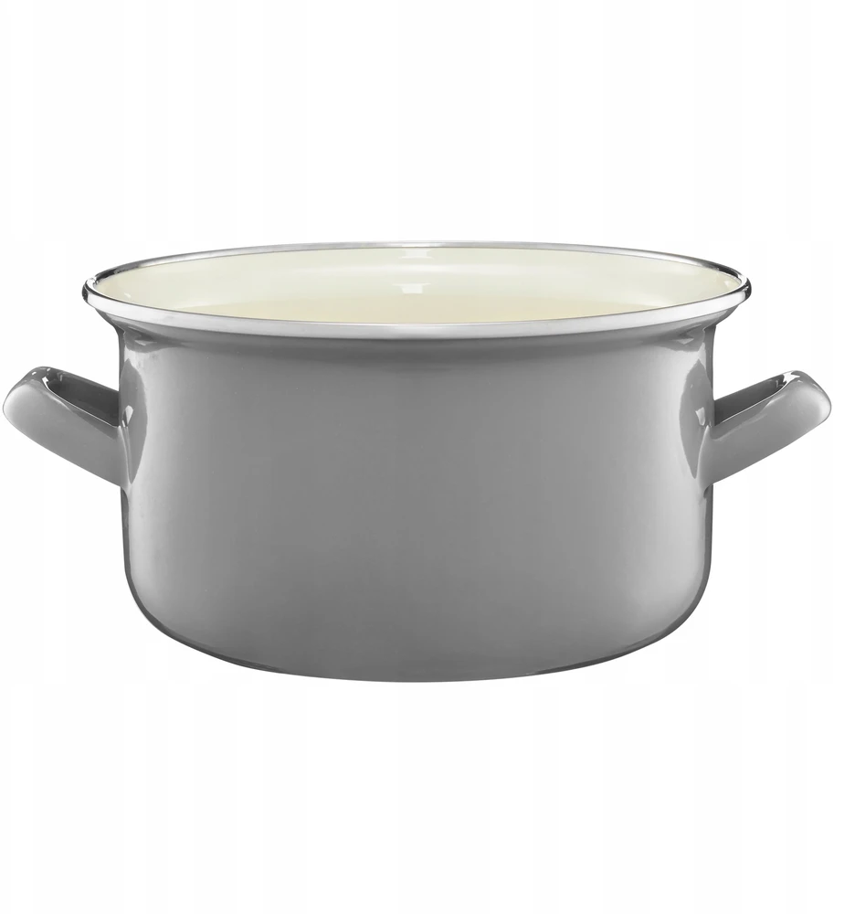 Emajlo Olkusz Emaliuotas PUODAS 22cm 5.4L ENAMEL OLKUSZ GRAY kaltinis DUJŲ INDUKCIJA
