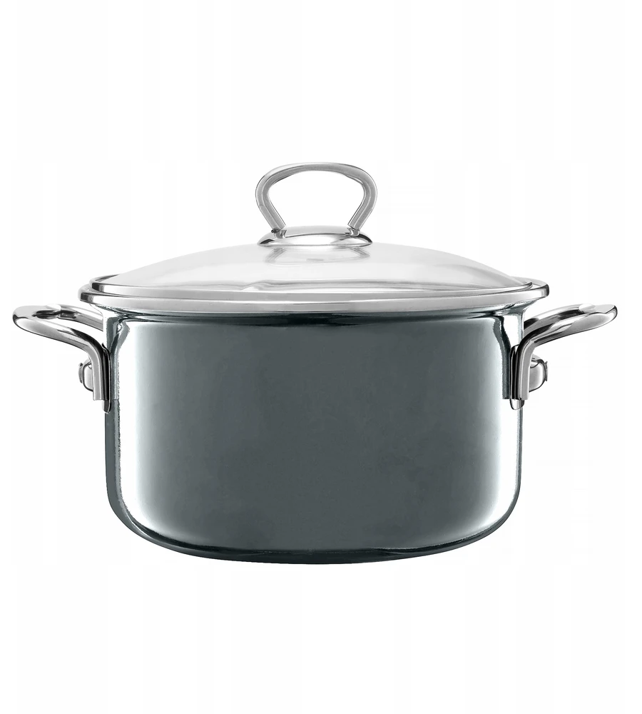 Emalia Olkusz 35196 OLKUSZ emaliuotas puodas, pilkas 22 cm 3,6 l