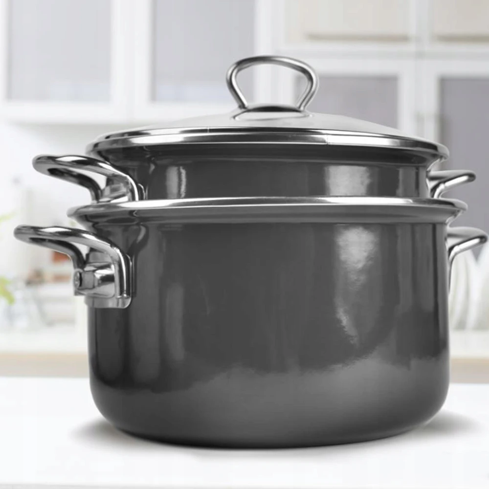 Emalia Olkusz 35196 OLKUSZ emaliuotas puodas, pilkas 22 cm 3,6 l