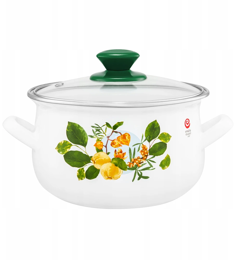 Emalia Olkusz Ambition Emaliuotas puodas su dangčiu Quince, 22 cm, 5l