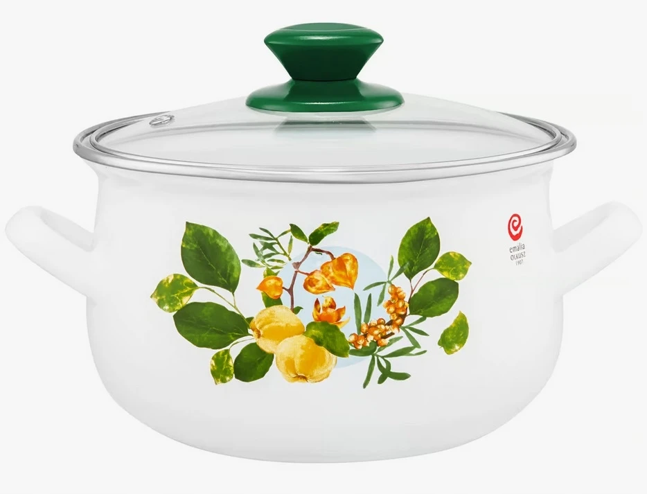 Emalia Olkusz Ambition Emaliuotas puodas su dangčiu Quince 20 cm, 3,9 l