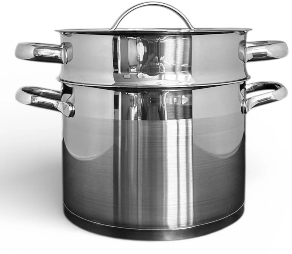 Emalia Olkusz Garinimo puodas 20 cm, komplektas STEAMER 4 L, indukcinės dujos OPAL
