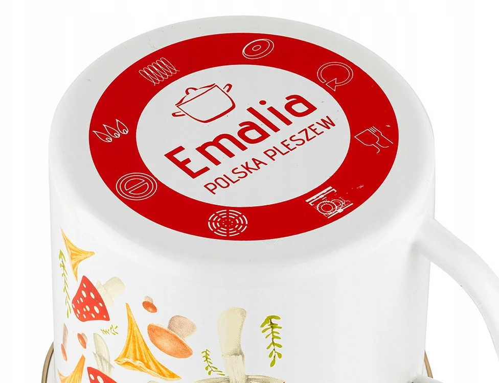 Emalia Pleszew EMALINIS PUODAS GRYBAI EMALINIS PLESZEW 12cm 1,25L