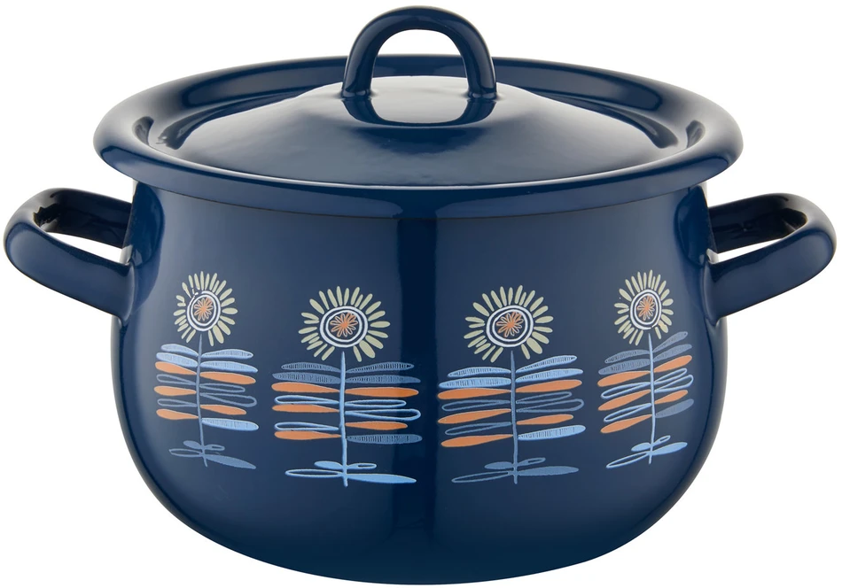 Emalia Pleszew Emaliuotas puodas Polino 20 cm, 3.5 l, mėlynas