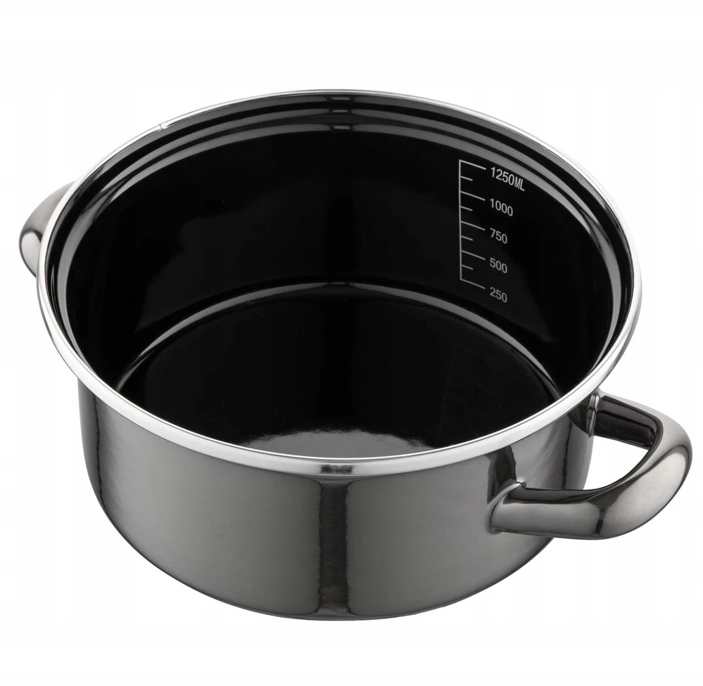 Emalia Pleszew Emaliuotas puodas su dangčiu 16 cm, 1.4 l, Metalico