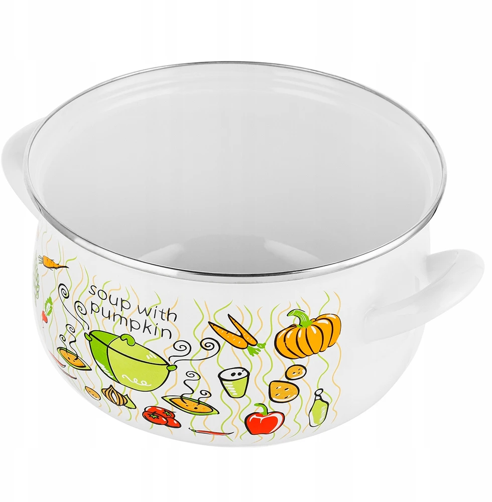 Emalia Pleszew Emaliuotas puodas Tradicinis puodas Pyza Lumino Emalia Polska 20cm 4.2L