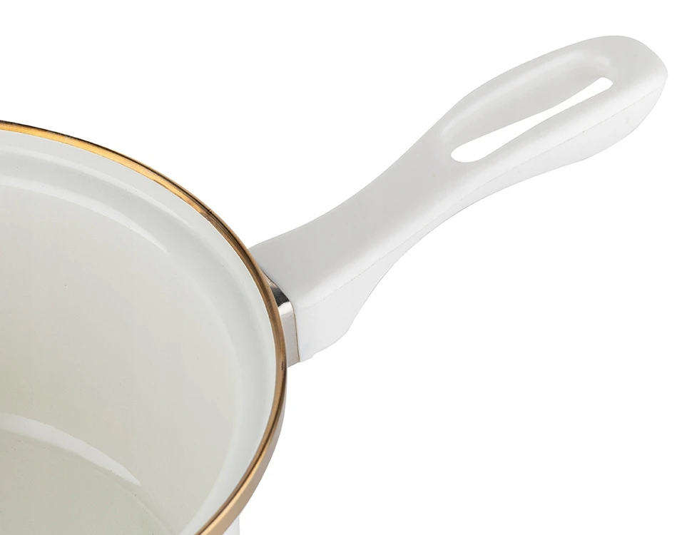 Emalia Pleszew SAUGUS SAUGUS EMALAS PLESZEW GRYBAI 16cm INDUKCINĖS DUJOS BALTA 1,15L