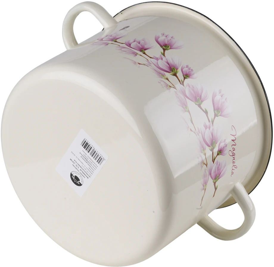 Emalia Rybnik EMALINIS PUODAS 4L TRADICINIS LYGIS 4L MAGNOLIA INDUKTINIŲ DUJŲ DANGIS